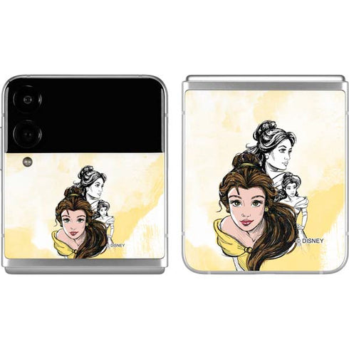 Disney Princess Belle Sketch Galaxy Z Flip4 5G Skin